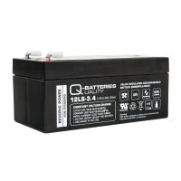 Q-Batteries 12LS-3.4 | 12V 3,4Ah Blei-Vlies Akku / AGM VRLA mit VdS
