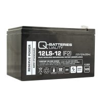 Q-Batteries 12LS-12 F2 | 12V 12Ah Blei-Vlies-Akku / AGM...