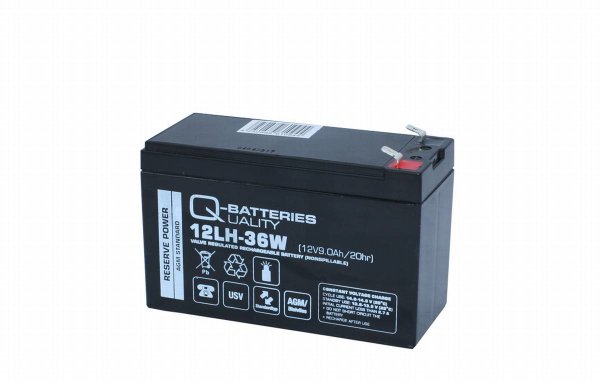 Q-Batteries 12LH-36W | 12V 9Ah Blei-Vlies-Akku AGM VRLA Hochstrom USV