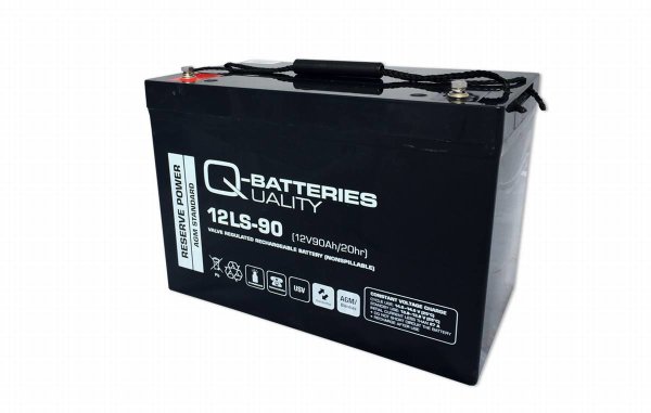 Q-Batteries 12LS-90 | 12V 90Ah Blei Akku Standard-Typ AGM 10 Jahres Typ