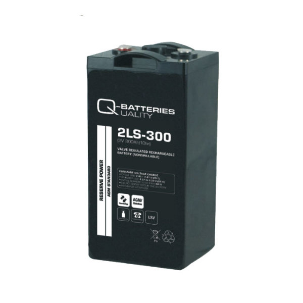 Q-Batteries 2LS-300 | 2V 300Ah (C10) AGM Batterie für stationäre Anwendung