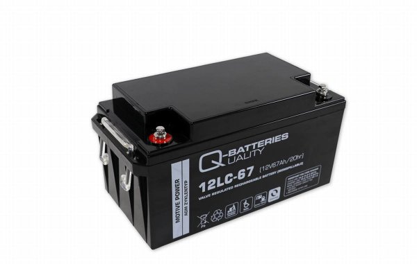 Q-Batteries 12LC-67 | 12V 67Ah Blei Akku Zyklentyp AGM Deep Cycle VRLA