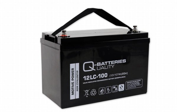 Q-Batteries 12LC-100 | 12V 107Ah Blei Akku Zyklentyp AGM Deep Cycle VRLA